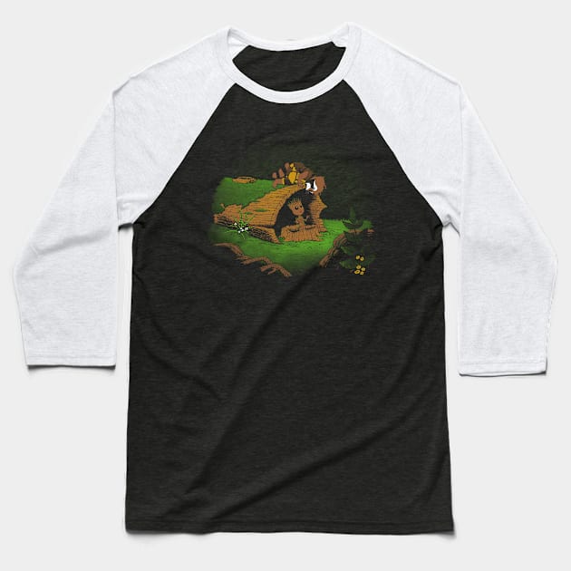 The Raccoon and the Tree Baseball T-Shirt by pigboom